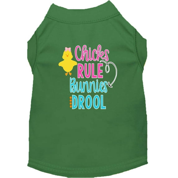 Pet Dog Cat Shirt Screen Printed, "Chicks Rule, Bunnies Drool"