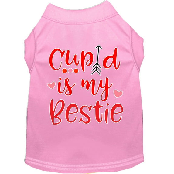 Pet Dog Cat Shirt Screen Printed, "Cupid Is My Bestie"