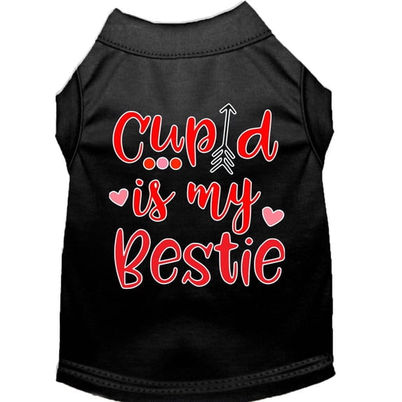 Pet Dog Cat Shirt Screen Printed, "Cupid Is My Bestie"