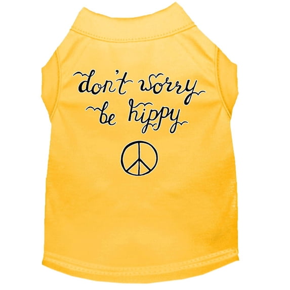 Pet Dog Cat Shirt Screen Printed, "Don't Worry, Be Hippy"