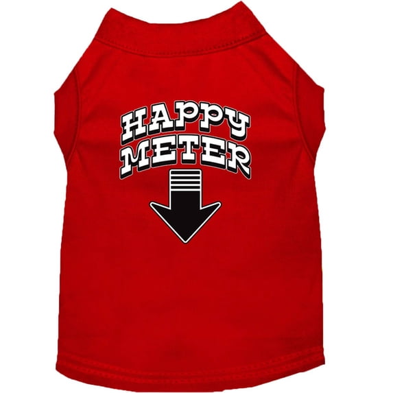 Happy Meter Screen Printed Dog Shirt Red Sm (10)