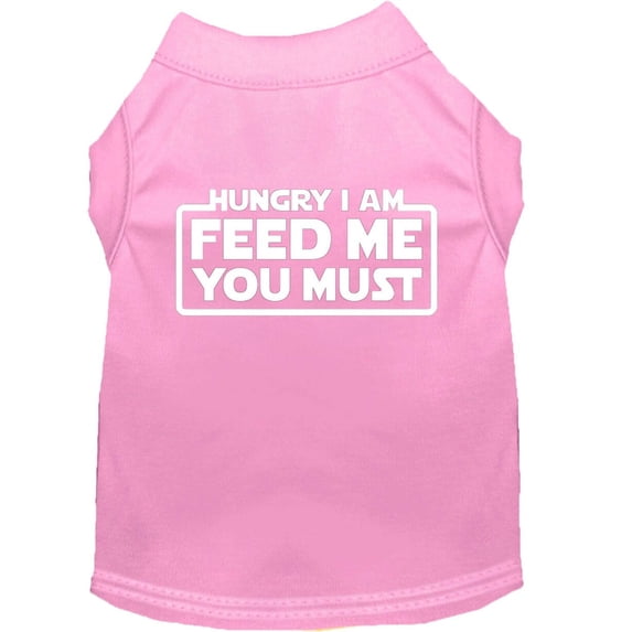 Pet Dog Cat Shirt Screen Printed, "Hungry I Am, Feed Me You Must"