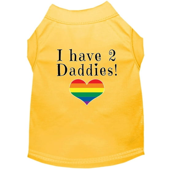 Pet Dog Cat Shirt Screen Printed, "I Have Two Daddies"