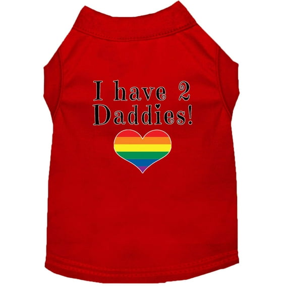 Pet Dog Cat Shirt Screen Printed, "I Have Two Daddies"