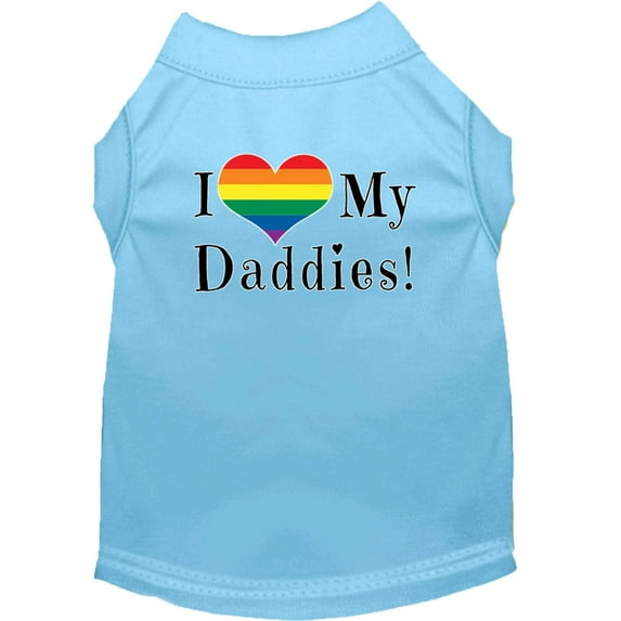 Pet Dog Cat Shirt Screen Printed, "I Heart My Daddies"