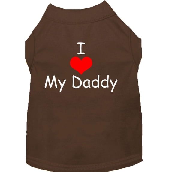 I Love My Daddy Screen Print Shirts Brown XS (8)