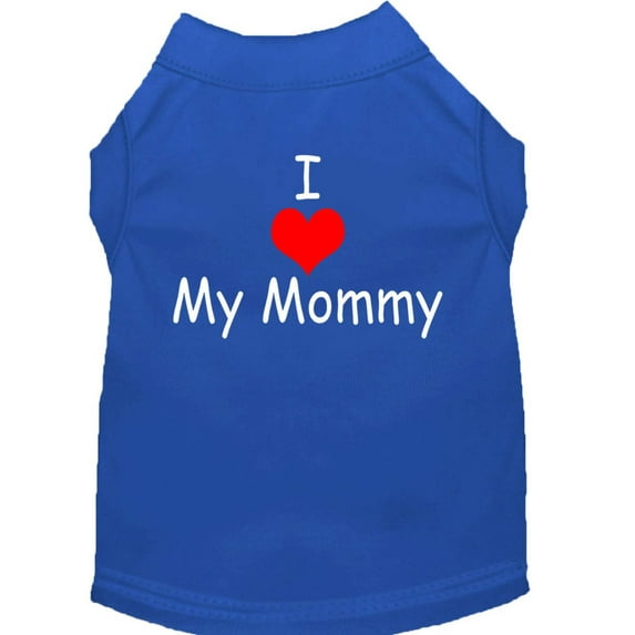Pet Dog Cat Shirt Screen Printed, "I Love My Mommy"