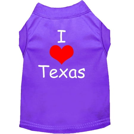 Pet Dog Cat Shirt Screen Printed, "I Love Texas"