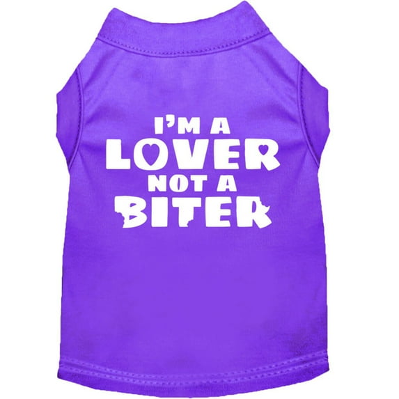 Pet Dog Cat Shirt Screen Printed, "I'm A Lover, Not A Biter"