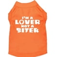 thumbnail image 1 of I'm a Lover not a Biter Screen Printed Dog Shirt Orange XXL (18), 1 of 10