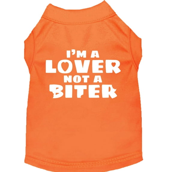 Pet Dog Cat Shirt Screen Printed, "I'm A Lover, Not A Biter"