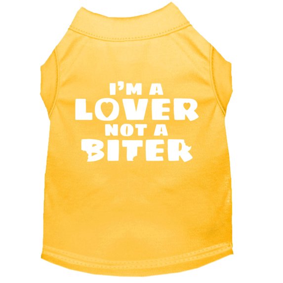 Pet Dog Cat Shirt Screen Printed, "I'm A Lover, Not A Biter"