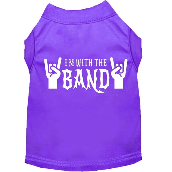Pet Dog Cat Shirt Screen Printed, "I'm With The Band"