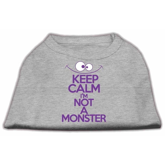 Pet Dog Cat Shirt Screen Printed, "Keep Calm I'm Not A Monster"