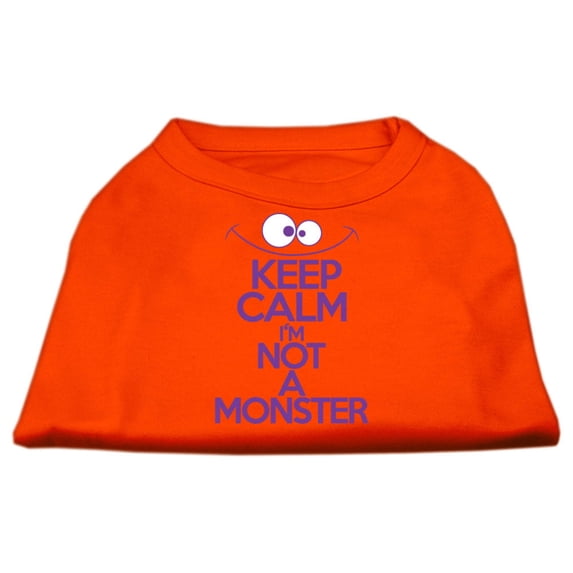 Pet Dog Cat Shirt Screen Printed, "Keep Calm I'm Not A Monster"