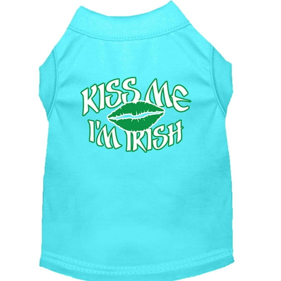 Kiss Me I'm Irish Screen Print Shirt Aqua Sm (10)