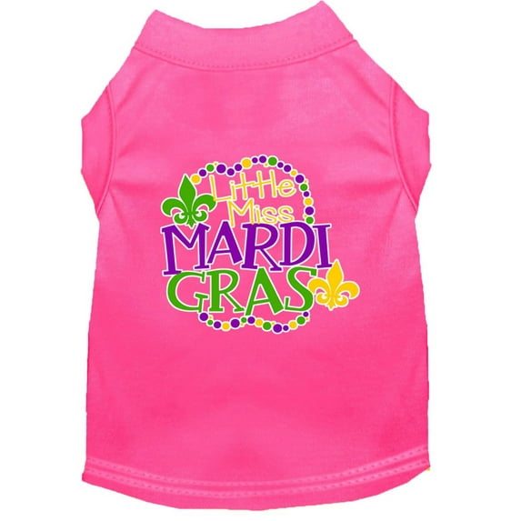 Pet Dog Cat Shirt Screen Printed, "Little Miss Mardi Gras"