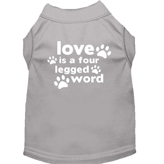 Love is a Four Leg Word Screen Print Shirt Grey XXL (18)