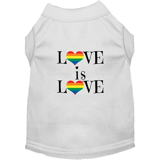 Pet Dog Cat Shirt Screen Printed, "Love Is Love"