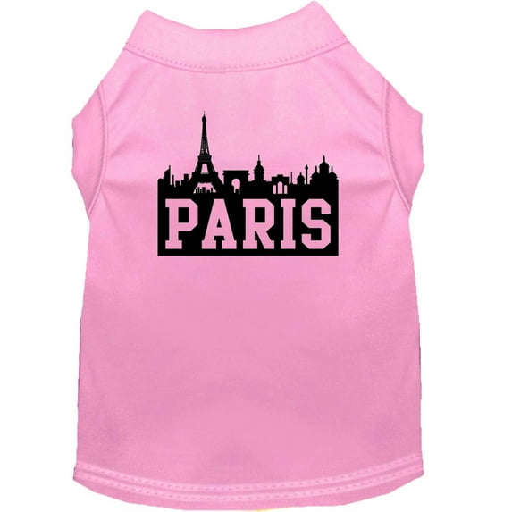 Paris Skyline Screen Print Shirt Light Pink Lg (14)