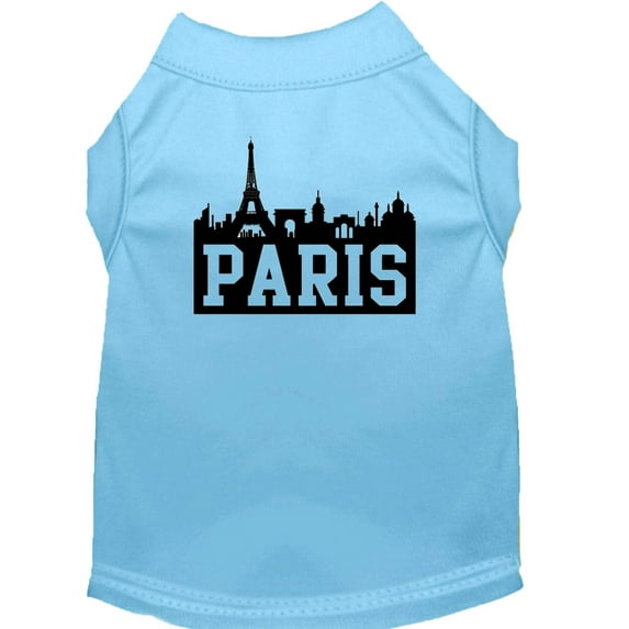Pet Dog Cat Shirt Screen Printed, "Paris Skyline"