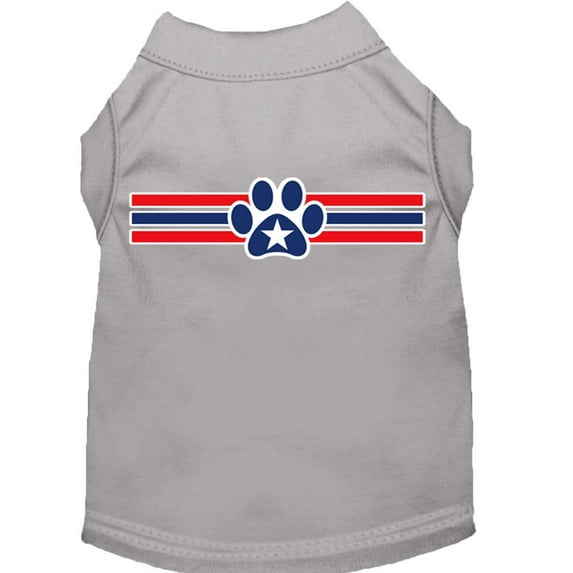 Pet Dog Cat Shirt Screen Printed, "Patriotic Star Paw Print"