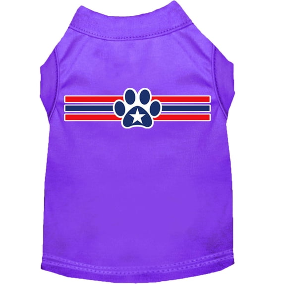 Patriotic Star Paw Screen Print Shirts Purple XXL (18)