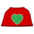 thumbnail image 1 of Pet Dog  Cat Shirt Screen Printed, "Swiss Dots Green Heart", 1 of 6
