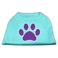 thumbnail image 1 of Pet Dog  Cat Shirt Screen Printed, "Swiss Dots Purple Paw", 1 of 6
