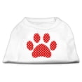 thumbnail image 1 of Pet Dog  Cat Shirt Screen Printed, "Swiss Dots Red Paw", 1 of 5