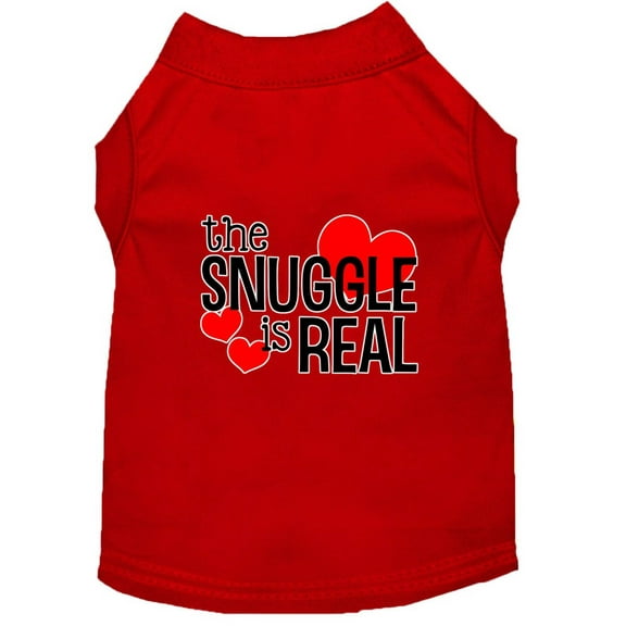 Pet Dog  Cat Shirt Screen Printed, "The Snuggle Is Real"