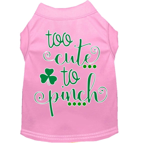 Pet Dog Cat Shirt Screen Printed, "Too Cute To Pinch"