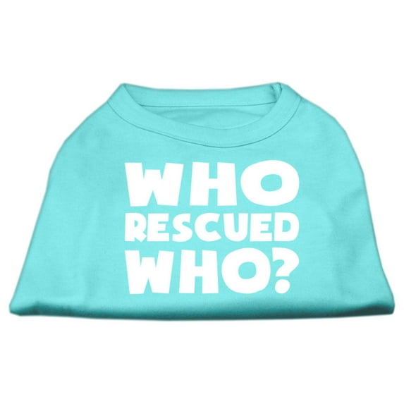 Pet Dog Cat Shirt Screen Printed, "Who Rescued Who?"