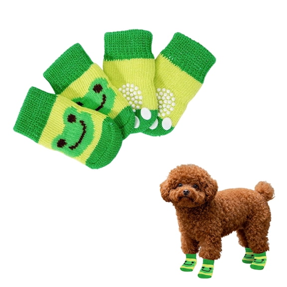 Pet Dog Cat Socks Protective Footwear Indoor Outdoor Comfort Washable Breathable Scratch Design 4PCS