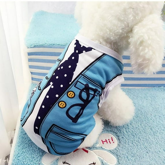 Pet Dog Cat Soft Cotton T-Shirt Cute-print Puppy Summer Clothes