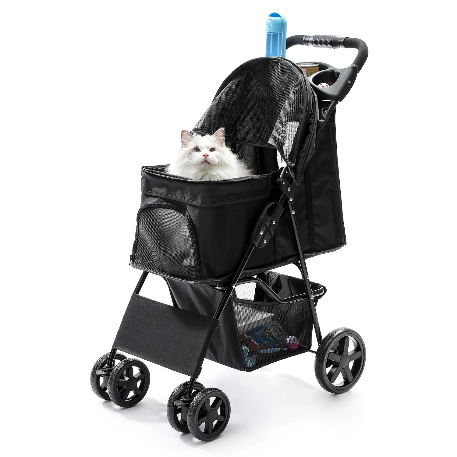 Pet Dog Cat Stroller Carrier Ultra Lightweight Travel Stroller Compact