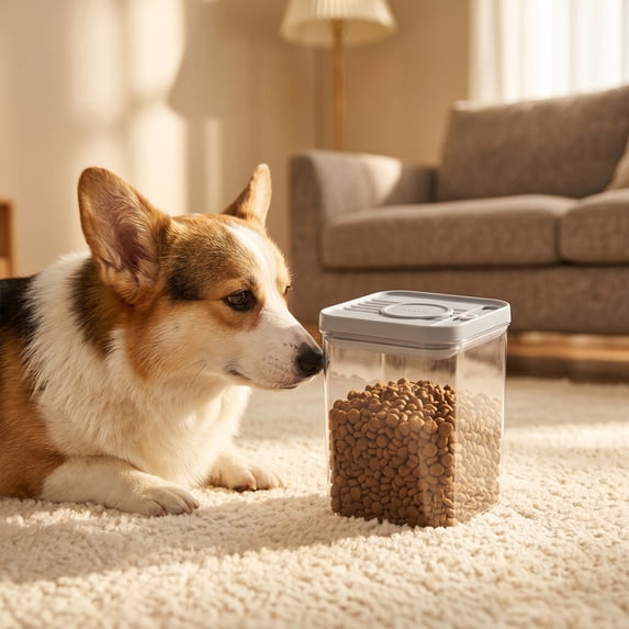 Pet Dog, Cat Treat Airtight jar-Container, Stackable, Food Safe Damp Proof Food Grade Pet Dry Food Canister Organizer for Kitchen Pantry M