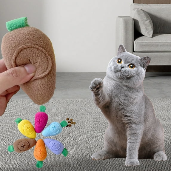 Pet Dog Chew Toy with Squeaky Device Teeth Grinding Boredom Relief Carrot-Shaped Funny Interactive Plush Toy