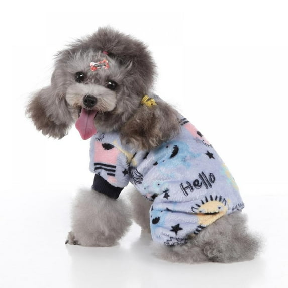 Pet Dog Christmas Outfits,4-Legged Flannel Cartoon Pattern Warmer Clothes Doggie Costume,Soft Thickening Warm Winter Sweatershirt for Small Medium Dogs