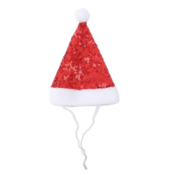Pet Dog Christmas Party Hat Sequins Santa Clause Hat for Small Dogs Cats Holiday Hat Puppy Cosplay Accessories
