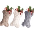 thumbnail image 1 of Pet Dog Christmas Stocking, Bone Shape Knit Christmas Stockings for Dog, Pet Stockings Hanging Christmas Decorations, 1 of 6