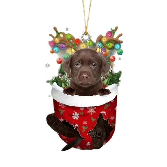 Pet Dog Christmas Tree Ornament Christmas Spirits Dog Acrylic Decoration Home Door Festival Ornament