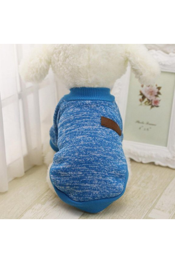 Pet Dog Classic Knitwear Sweater Fleece Coat Soft Thickening Warm Pup Dogs Shirt Winter Pet Dog Cat Clothes Soft Puppy Customes Clothing for Small Dogs
