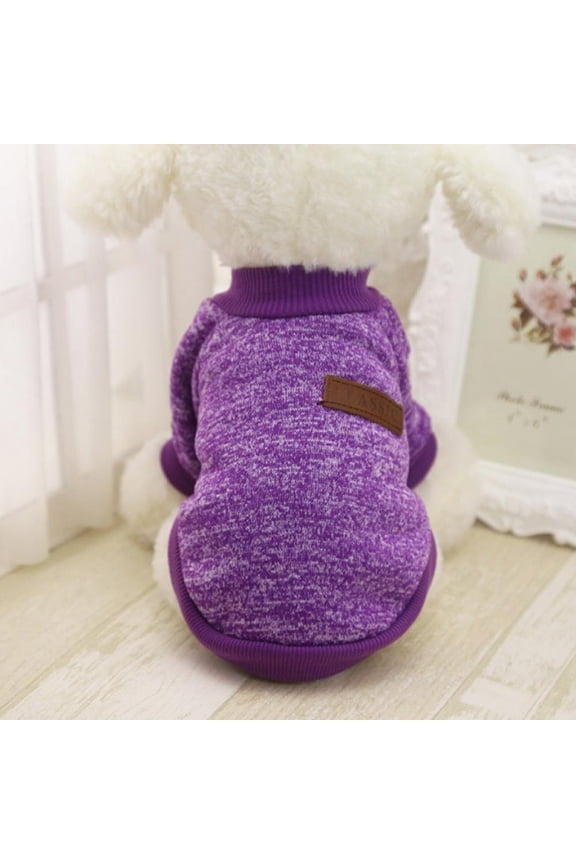 Pet Dog Classic Knitwear Sweater Fleece Coat Soft Thickening Warm Pup Dogs Shirt Winter Pet Dog Cat Clothes Soft Puppy Customes Clothing for Small Dogs