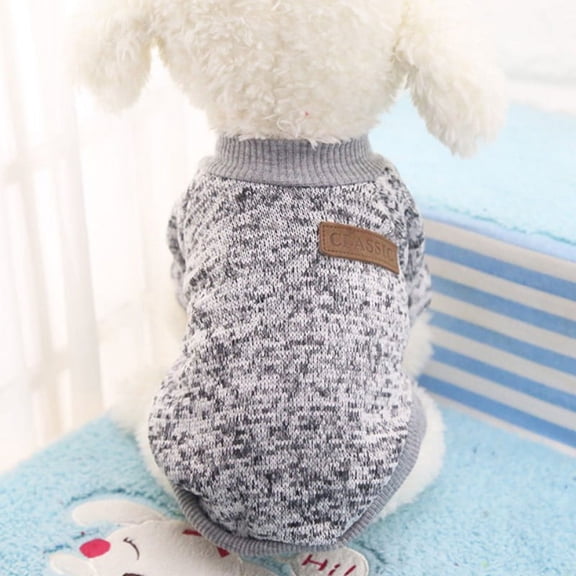 Pet Dog Classic Knitwear Sweater Fleece Coat Soft Thickening Warm Pup Dogs Shirt Winter Pet Dog Cat Clothes Soft Puppy Customes Clothing for Small Dogs