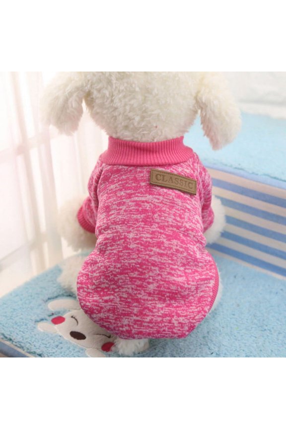 Pet Dog Classic Knitwear Sweater Fleece Coat Soft Thickening Warm Pup Dogs Shirt Winter Pet Dog Cat Clothes Soft Puppy Customes Clothing for Small Dogs