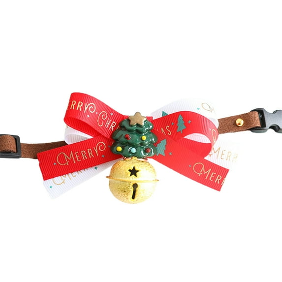 Pet Dog Collar Christmas Series Pattern Decorative Flexible Fashion Dogs Kitten Necklace Loop with Bell for Festival Holiday Xmas (6.0''-18.1'')