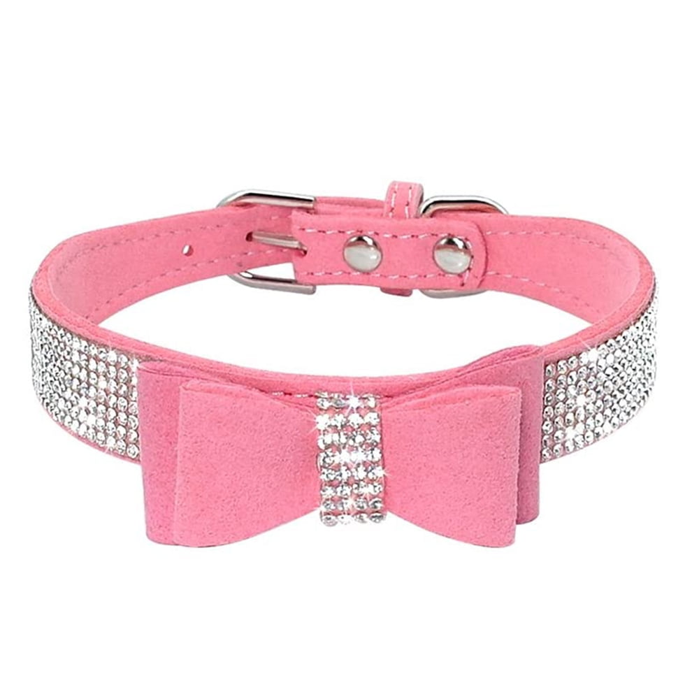 Pet Dog Collar Rhinestones Bow Knot Collar Crystals Bling Diamonds for