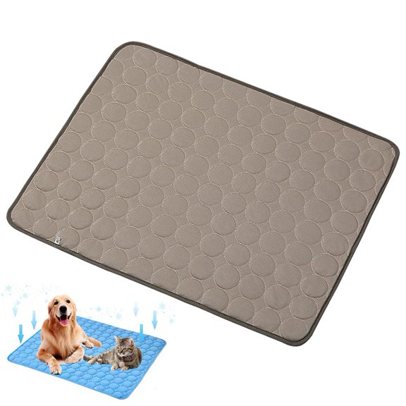 Pet Dog Cooling Mat, Foldable Self Cooling Pad, Washable Ice Silk Non-Slip Sleeping Mat for Dogs Cats Rabbit and Guinea Pig Cages