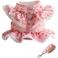 thumbnail image 1 of Pet Dog Cute Puppy Harness Set Blossom Puppy Princess Tutu Skirt for Holiday - Rose red, 1 of 5